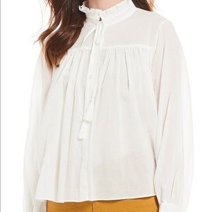 Airy white button down blouse
